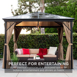 Best Choice Products 10x10ft Hardtop Gazebo, Outdoor Aluminum Canopy for Backyard, Patio, Garden w/Side Curtains, Mosquito Netting, Zippered Door Best Choice Products