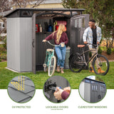 Lifetime Modern Outdoor Storage Shed, 8 x 5 Foot, Gray Lifetime