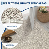 Garvee Printed Rug (Not Woven!) 8x10 Living Room Area Rug Non-Slip Washable Rugs, Farmhouse Scalloped Large Bedroom Rugs Stain Resistant Ultra-Thin Foldable Carpet for Nursery Dining Room Garvee