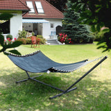 Patio Watcher 13 FT Quick Dry Olefin Hammock - Outdoor Double Hammock with Metal Curved Spreader Bars - 450 lbs Capacity - Dark Blue Patio Watcher