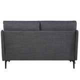 Plococo Simple Style Modern Loveseat Couch Sofa with USB Charge Port, 2 Pillows,Metel Legs for Primary Living Space, Bed Room, Office (Grey) Plococo