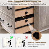 T4TREAM 30" Farmhouse Nightstand with Wooden Tabletop, Large End Table, 2 Spacious Drawers Bedside Table with Framed Drawer Fronts Design, Night Stand for Bedroom, Living Room, Light Rustic Oak T4TREAM