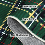 ROYHOME Christmas Area Rug 5x7 Feet Xmas Buffalo Plaid Machine Washable Carpet Rug Holiday Decorative Gingham Check Floor Cover Non Slip Stain Resistant Accent Rug for Living Room Decor, Green ROYHOME