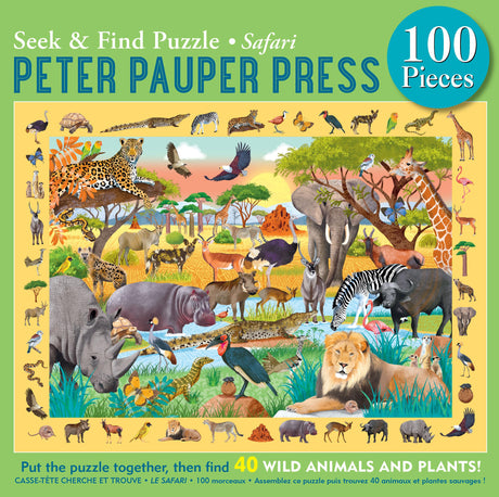Safari Seek & Find 100-Piece Jigsaw Puzzle PETER PAUPER PRESS
