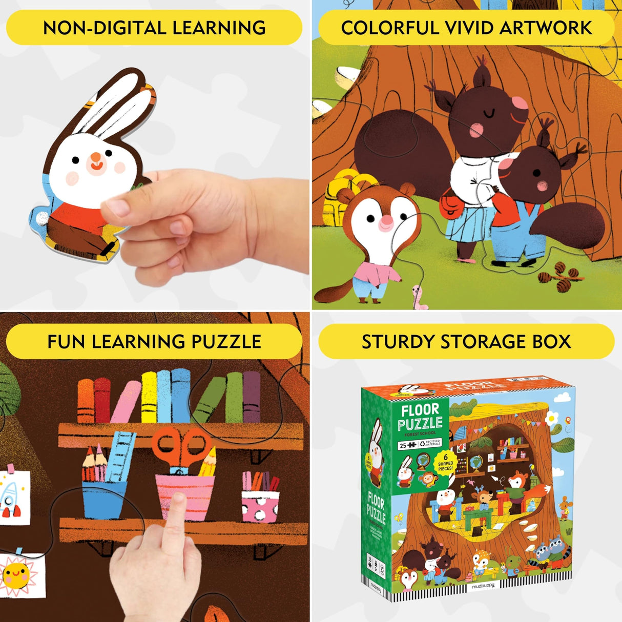 Mudpuppy Forest School 25 Piece Floor Puzzle with Shaped Pieces Mudpuppy