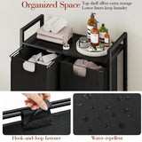 Kitstorack Laundry Basket Organizer, Laundry Hamper with Shelf & 2 Pull-Out Removable Bags, Dirty Clothes Hamper Organizer for Laundry Room Bathroom and Dorm, 2 x 11.8 gallons (44.5L) Kitstorack