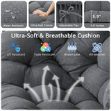 IRONCK 2 Person Egg Chair Outdoor Indoor, Oversized Double Wicker Lounge Chair, Thickened Padded Cushions and Headrests, 680Lbs Egg Loveseat for Patio, Balcony, Living Room, Porch, Gray IRONCK