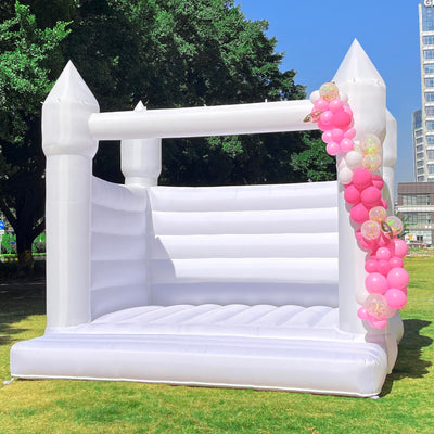 White Bounce House, Oxford Fabric Bounce House Castle with Blower ，Perfect for Kids, Family, Wedding (13x13x12FT, Weddings)