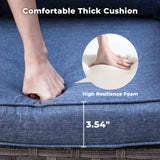 ovios 10 Pieces Patio Furniture Set, Outdoor Wicker Sectional Sofa with 42" Fire Pit Table Swivel Chairs, Modern Modular Deep Seat Rattan Couch Conversation Sets, Denim Blue ovios