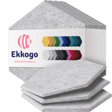 Ekkogo Acoustic Panels 12-Pack Soundproof Wall Panels 12"X10.4"X0.4" Sound Panels High Density Sound Dampening Panels - [Smoky White Hexagon] Ekkogo
