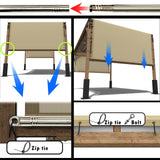 Royal Shade 8' W x 16' L Grey Pergola Sun Shade Canopy Replacement Cover, Commercial Grade 260 GSM Cloth for Outdoor Patio, includes Stainless Steel Weighted Rods (We Make Custom Size) Royal Shade