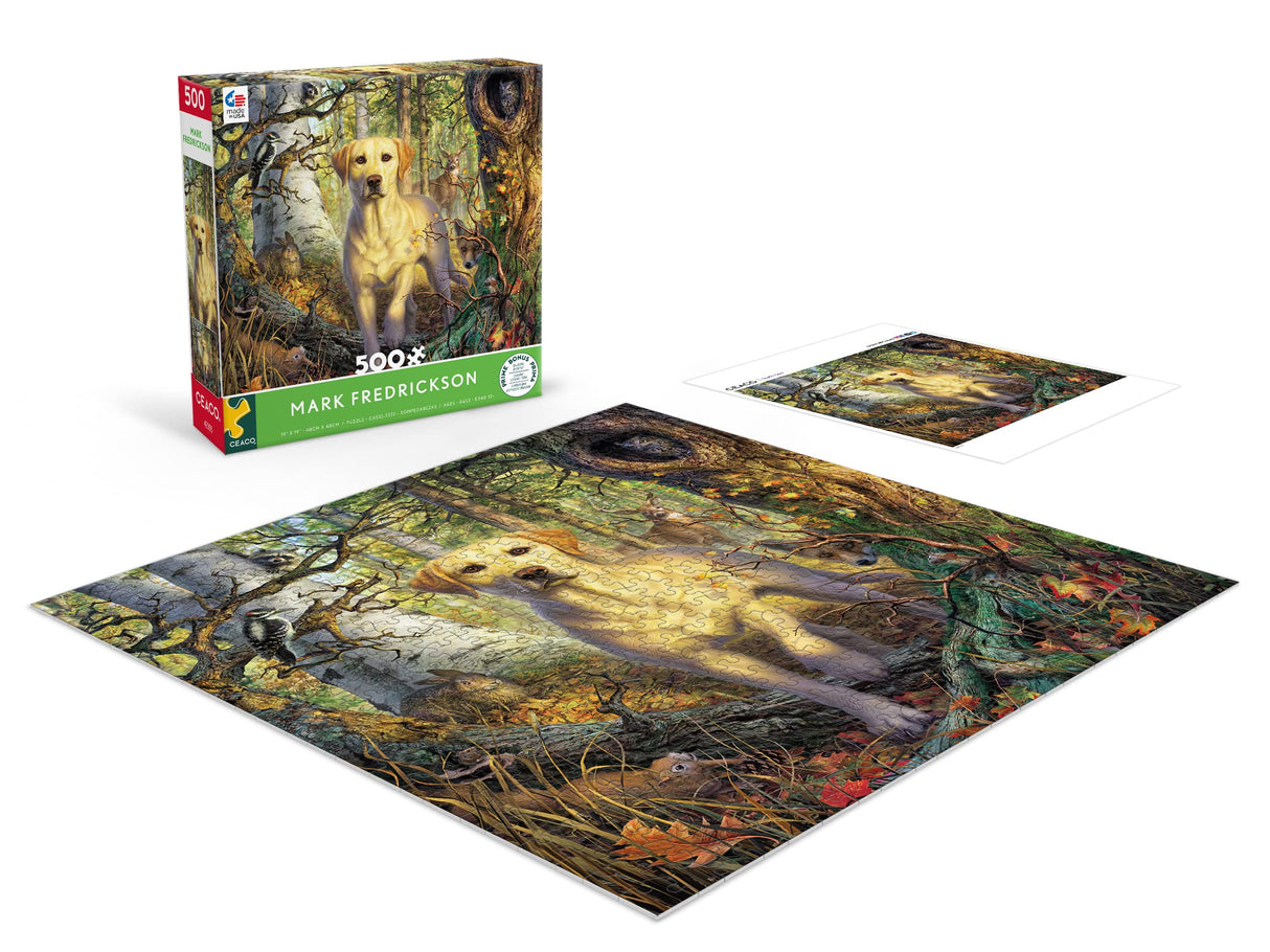 Ceaco - Mark Fredrickson - Yellow Lab - 500 Piece Jigsaw Puzzle Ceaco