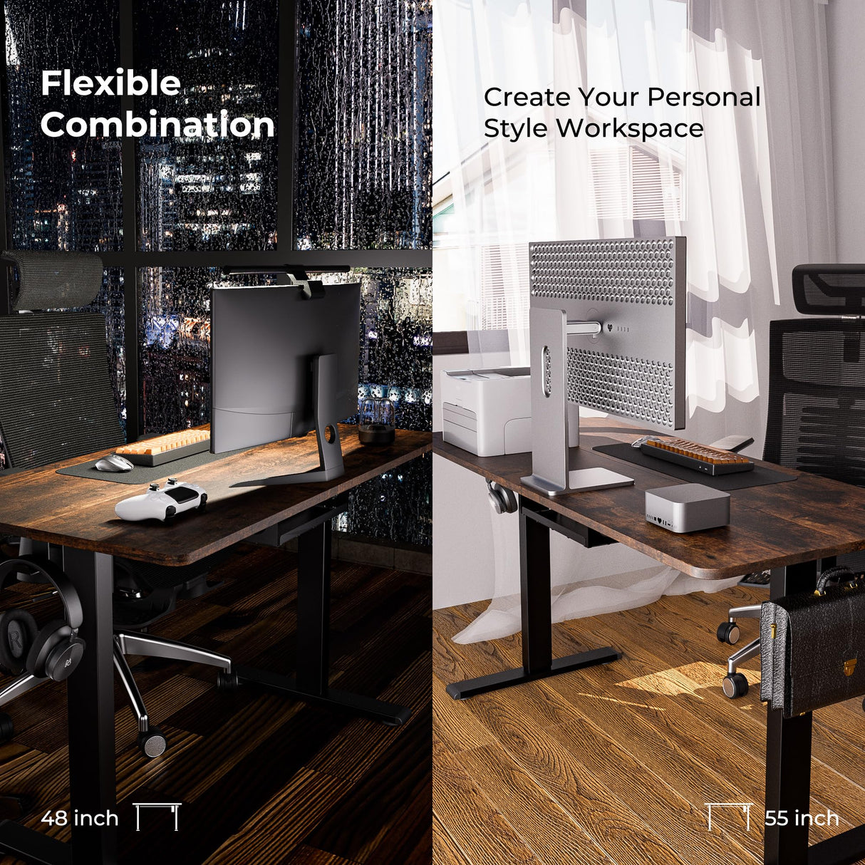 SOHOMACH Electric Standing Desk - Adjustable Height with Memory Preset, 55 x 24 Inches Ergonomic Design Stand Up Home Office Standing Desk SOHOMACH