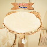 KONELCARE Natural Wood Cat Tree- Modern Cat Tower for Large Cat, 2 Baskets KONELCARE