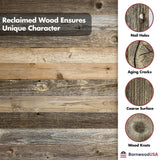 Real Reclaimed Wood Planks – Easy Nail-Up Shiplap Panels for Rustic Wood Wall Paneling – Farmhouse Style DIY Accent Wall – Made in USA (Espresso Brown, 10 Square Feet) BarnwoodUSA LLC