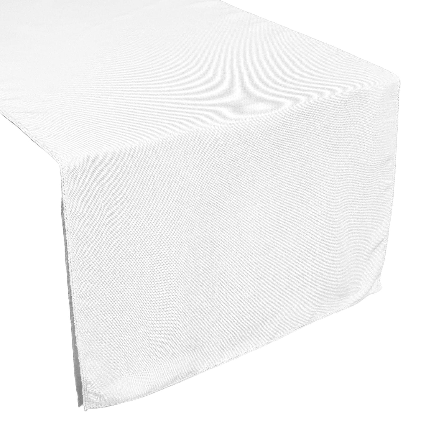 TableLinensforLess 6 Pack 13 x 90 inch White Polyester Table Runner for Events, Weddings, and Banquets