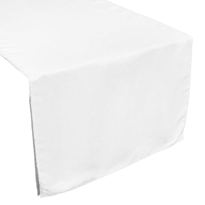 TableLinensforLess 6 Pack 13 x 90 inch White Polyester Table Runner for Events, Weddings, and Banquets