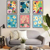 6 Pack Paint by Number for Adults-Paint by Numbers Kit for Adults Flowers, Floral Easy Painting by Number Perfect for Gift Home Wall Decor (6 Pack, 8x12 inch) HITO