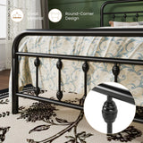 SHA CERLIN Twin Size Metal Platform Bed Frame with Victorian Style Iron-Art Headboard and Footboard, Easy Assembly, Under Bed Storage, No Box Spring Required, Black SHA CERLIN