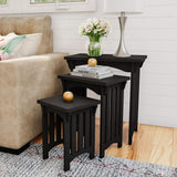 Nesting Tables-Set of 3, Traditional with Mission Style Legs for Living Room Coffee Tables or Nightstands-Home Accent Furniture by Lavish Home (Black) Lavish Home