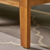 Christopher Knight Home Grenada Sectional Sofa Set | 5-Piece 3-Seater | Includes Coffee Table and Ottoman | Acacia Wood Frame | Water-Resistant Cushions | Teak and Beige, Finish Christopher Knight Home