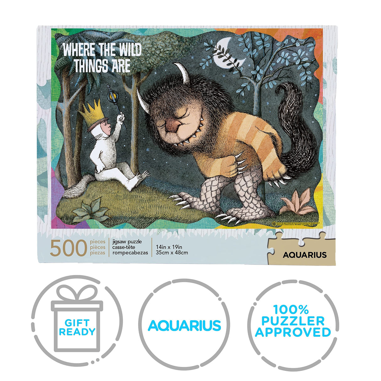 AQUARIUS Where the Wild Things Are Puzzle (500 Piece Jigsaw Puzzle) - Glare Free - Precision Fit - Officially Licensed Merchandise & Collectibles - 14x19 in AQUARIUS