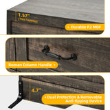 DWVO Farmhouse 6 Drawer Dresser for Bedroom, 60 Inch Large Modern Dresser TV Stand with Drawers & Bar Handles, Storage Dressers with Power Outlets, Rustic Wood Chest of Drawers, Rustic Oak DWVO