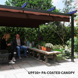 Outsunny 13' x 13' Retractable Pergola Canopy with Stronger Aluminum Frame, Outdoor Pergola Sun Shade Shelter for Garden, Patio, Backyard, Deck, Brown Outsunny