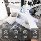 SUNMORY Ceiling Fans with Lights and Remote, 42 Inch Modern Ceiling Fan with Light, Reversible DC Motor, Dimmable LED, 3CCT, Quiet, Small Ceiling Fan for Bedroom/Living Room/Patios, White SUNMORY