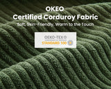 CHIC HOUSE Modular Sectional Sofa Corduroy Couch, Customizable U-Shaped Sofa with Storage Ottoman, Reversible Chaise for Living Room, Oversized L-Shaped Sofa Set (Green, 6 Seater Compact Sleeper) CHIC HOUSE