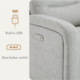 Watson & Whitely Swivel Power Recliner Glider Rocker, Small Recliner with Charging Port for Living Room, Fabric in Dove Grey Watson & Whitely