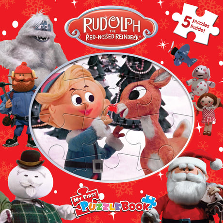 Phidal Rudolph Red-Nosed Reindeer My First Puzzle Book - Jigsaw Puzzles for kids, 10-page board book, 5 puzzles to enjoy Phidal