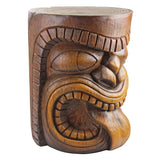 Design Toscano Grand Tiki Face Lono Tongue Indoor/Outdoor Side Table Statue, Patio, Bar, Den, 20 inch tall, Cast Stone Resin, Woodtone Finish Design Toscano