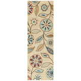 Maples Rugs Reggie Floral Runner Rug - Made in USA - Washable, Non Slip Indoor Carpet for Kitchen, Hallway, and Laundry Room, 2' x 6', Beige Maples Rugs