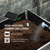 Outsunny 3-Tier Raised Garden Bed with 5 Compartments and Bed Liner, Elevated Wooded Wooden Planter Kit, for Vegetables, Herbs, Outdoor Plants, 37 x 37 x 14in, Gray Outsunny