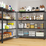 45 "W Metal Shelving Unit 4 Tier Storage Shelves Adjustable Wire Shelving Metal Shelf Pantry Shelves Wire Rack Commercial Shelving for Kitchen Pantry Utility Room Garage 45 "W x 59.4 "Hx 13.5" D Black DurayLoly