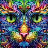 Cat Puzzles for Adults 1000 Pieces, Fantasy Animal Kitten Abstract Art Puzzle, Colorful Funny Cat Puzzle Kitty, Impossible Hard Challenge Jigsaw Puzzle for Adults PICKFORU