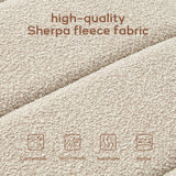 Zihanhome 52.7" Bedroom Bench for End of Bed, Modern Upholstered Teddy Fabric Entryway Bench & Dining Bench, Footrest Stool Bench with Solid Wood Frame for Bedroom, Living Room (Camel) Zihanhome