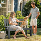 YITAHOME Garden Bench, All Weather Outdoor Bench for 2-3 Persons, Fade/Rot Resistance Patio Benches for Park, Porch, Patio & Backyard (Grey) YITAHOME