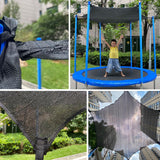 XATAMIO Trampoline Shade Cover,Outdoor Trampoline Cover 8ft 10ft 12ft 14ft 16ft Sun Protection Trampoline Sun Shade Cover,Easy to Install,for Backyard Playground(14FT 6 Poles) XATAMIO