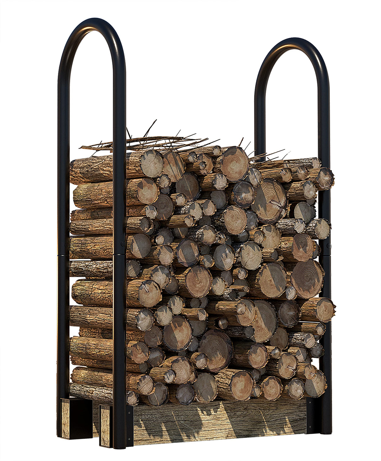 Fire Beauty Firewood Log Rack Adjustable Bracket Kit, Fireplace Wood Storage Holder,Black Powder,Coated Steel, Outdoor and Indoor Fire Beauty