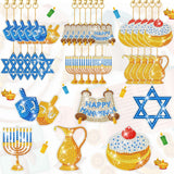 DEEKIN 30 Pcs Hanukkah Diamond Painting Keychains Hanukkah Crafts Ornaments Keychains Double Sided 5D Star Menorah Diamond Key Rings for Hanukkah DIY Birthday Party Supplies Favors Deekin