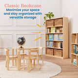 ECR4Kids Classic Bookcase, 60in, Adjustable Bookshelf, Natural ECR4Kids