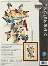 Dimensions 'Feasting Frenzy' Birds Counted Cross Stitch Kit, 18 Count Ivory Aida, 10'' x 14'' Dimensions
