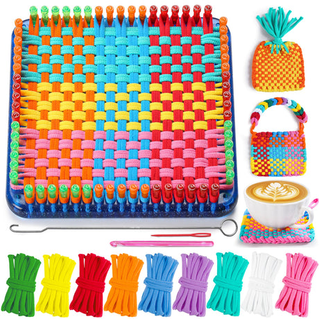 CCTVRTV Weaving Loom Kit Toys for Kids and Adults, Potholder Loops DIY Arts and Crafts for Boys and Girls Ages 5 6 7 8-12 13, Easy Potholder Loom Knitting Kits Gifts for Beginners, 252 Craft Loops CCTVRTV