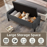 DRM‘SCUUM 50" W Storage Ottoman Bench with Safety Hinge, Load up to 660 lb Ottoman with Storage, Upholstered Tufted Entryway Bench with Seating for Living Room, Bedroom, Entryway, Dark Gray DRM‘SCUUM