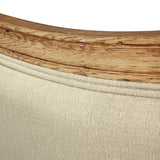 Creative Co-Op Oak & Linen King Size Headboard Creative Co-Op