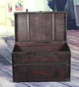 Vintiquewise QI003041LNEW Antique Style Wooden Steamer Trunk Vintiquewise