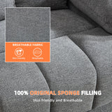 IOMOR Power Recliner Chair with Massage and Heating, 360° Swivel Rocker Glider Chair for Adults, Upholstered Fabric Reclining with Side Pockets and Cup Holder for Living Room, Nursery (1, Gray) IOMOR