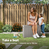 LubanNese Outdoor Storage Box, 50 Gallon Waterproof Resin Deck Box, Storage Bin for Package Delivery, Patio Furniture Cushion, Garden Tools, Pool Accessories, Weatherproof and UV Resistant, Grey LubanNese